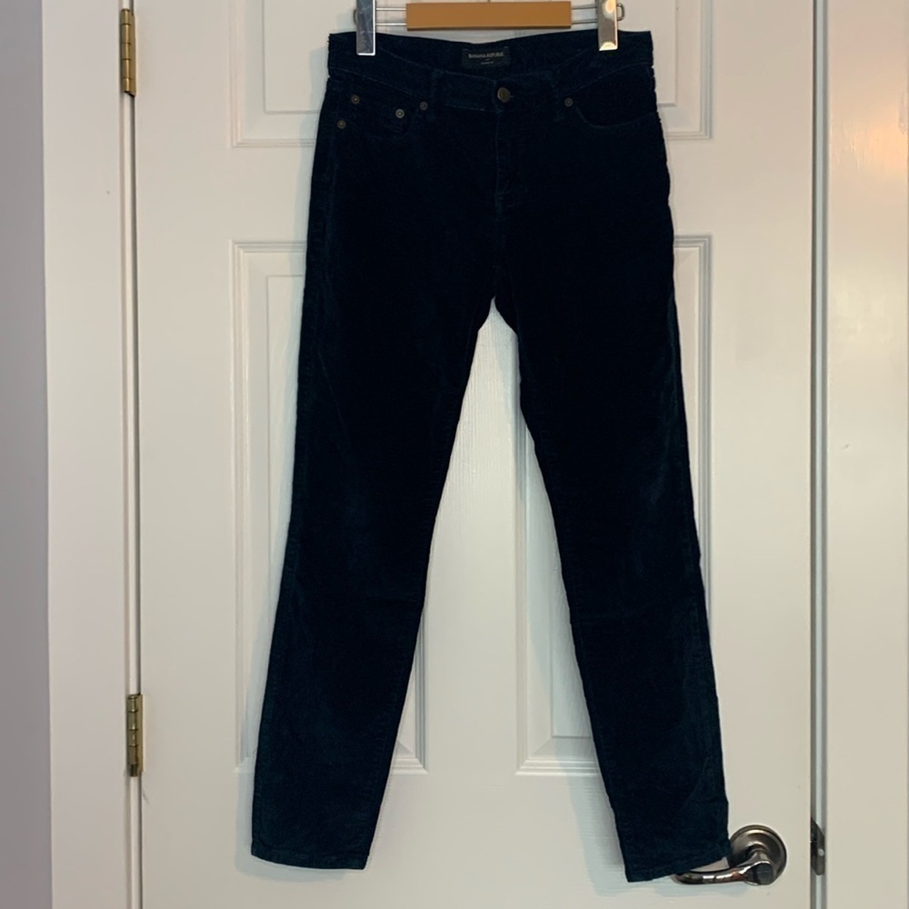 Banana Republic Skinny Fit Stretch Faux Velvet Jeans Women’s Size 25/0R Black
